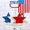 4th of July Wooden Star Signs Patriotic Rustic Star Shape Tiered Tray Decor Red Blue White Wood Star Blocks Retro Freestanding Table Signs for Independence Day Farmhouse Home Decor, 3Pcs